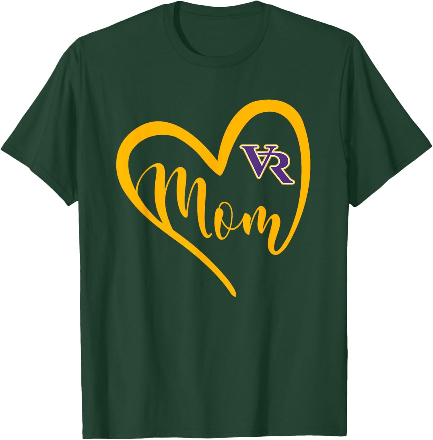 Villa Rica Wildcats Logo Heart Mom HS T-Shirt - T-Shirt | Forest