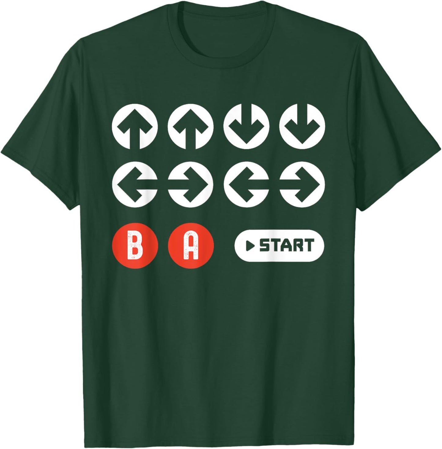 Up Up Down Left Right B A Start Cheat Code Funny Video Game T-Shirt - T-Shirt | Forest