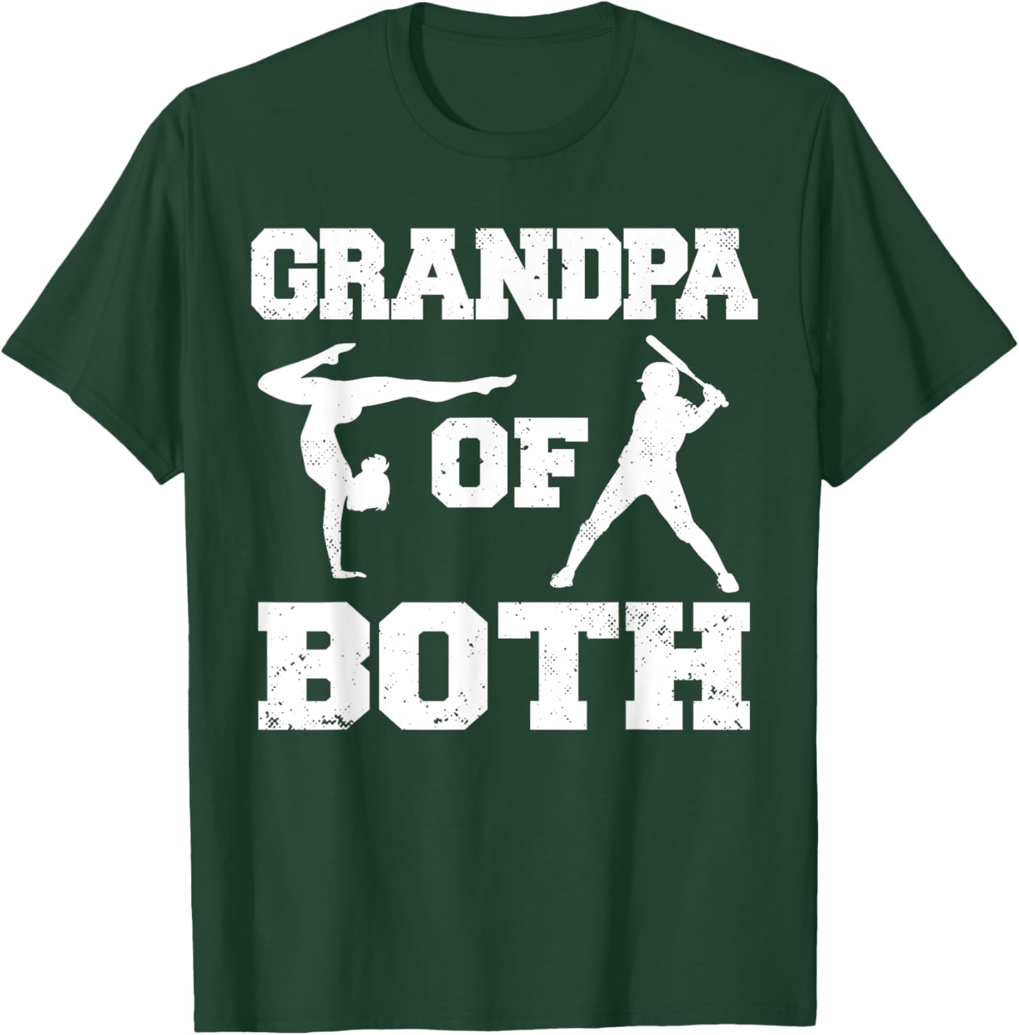 Grandpa Of Both Funny Baseball and Gymnastics Grandpa T-Shirt - T-Shirt | Forest
