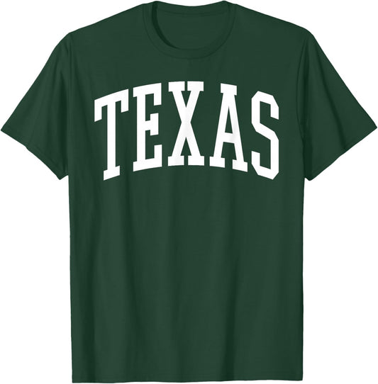 Texas TX Vintage Varsity Sports Text Women Men T-Shirt - T-Shirt | Forest