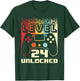 24th Birthday Level 24 Unlocked Gamer 24 Year Old T-Shirt - T-Shirt | Forest