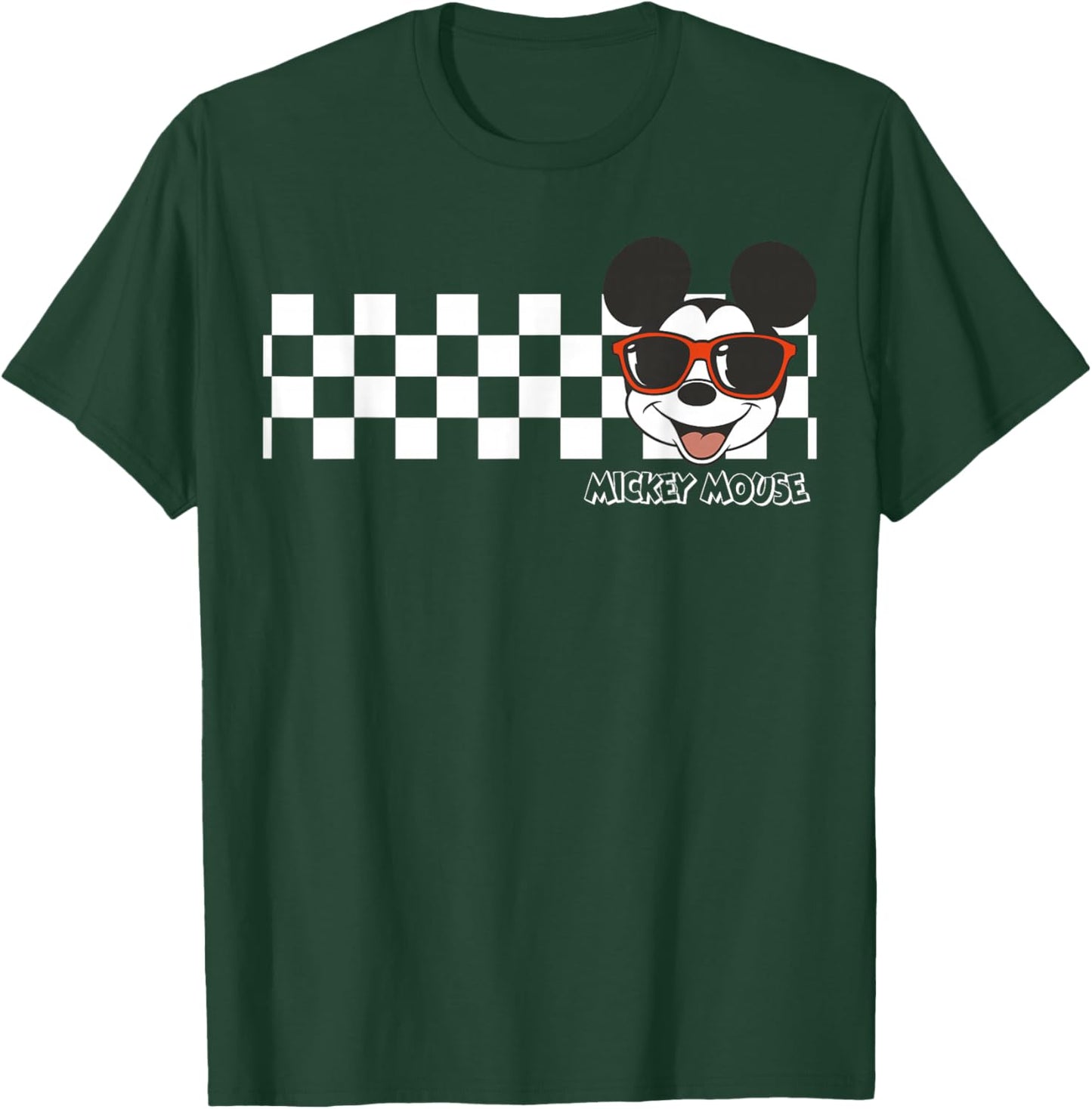 Disney Mickey and Friends Mickey Mouse Checkerboard Stripe T-Shirt - T-Shirt | Forest