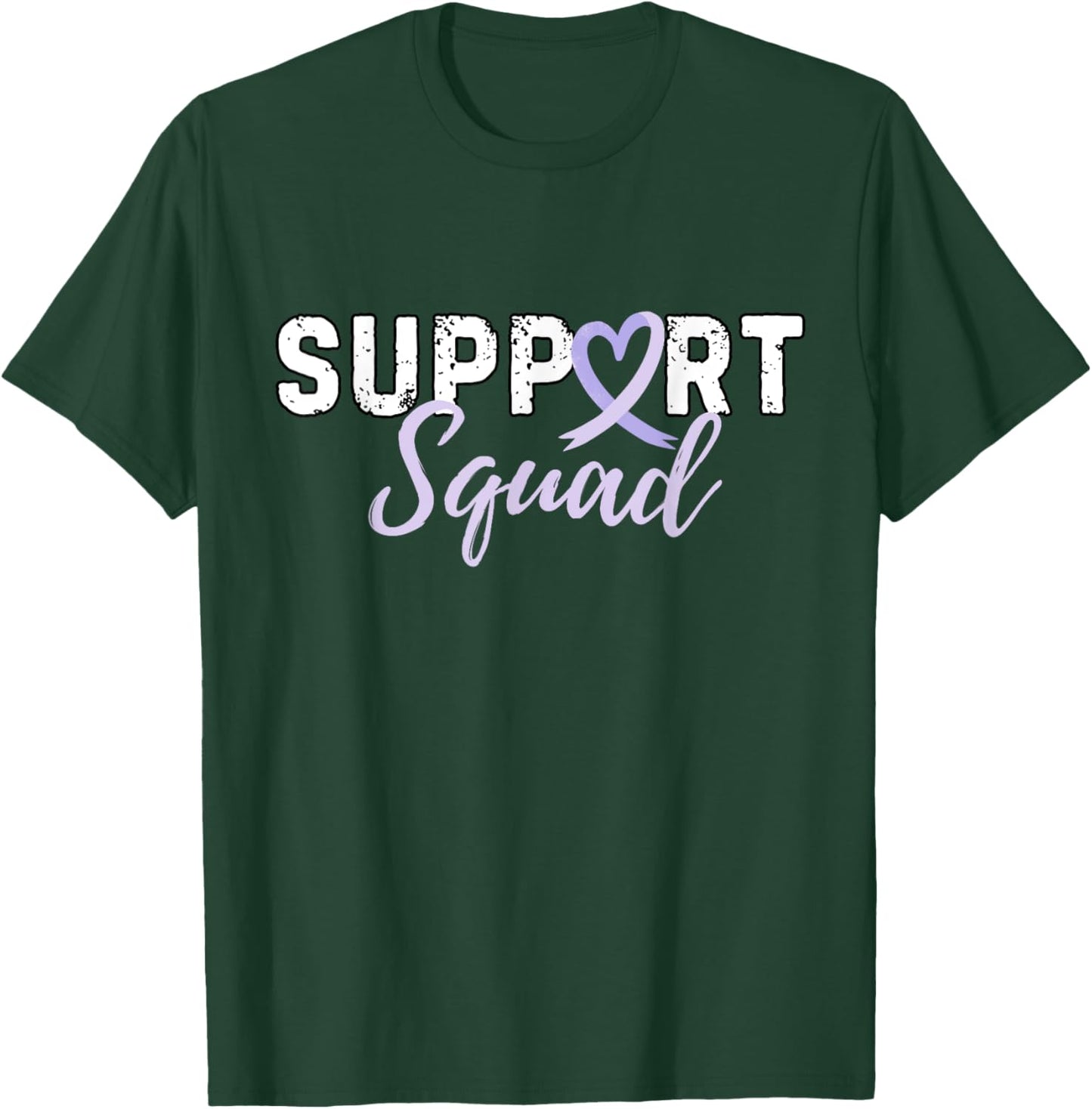 Support Squad Testicular Cancer Light Purple Ribbon Retro T-Shirt - T-Shirt | Forest