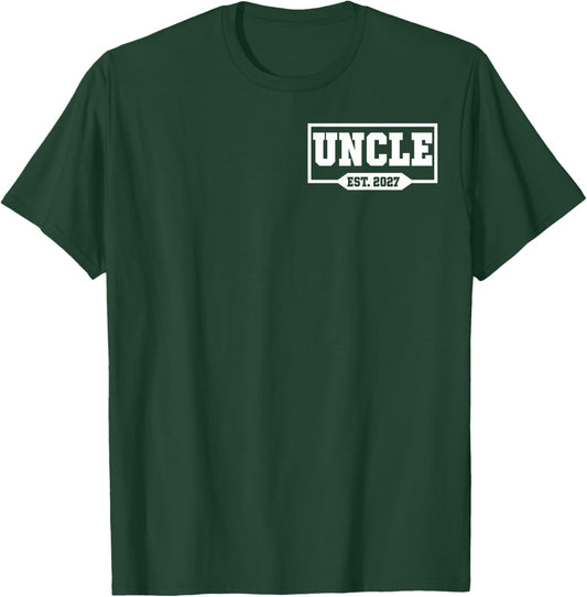 Funny Uncle Est. 2027 Logo Uncle 2027 Loading New Uncle 2027 T-Shirt - T-Shirt | Forest