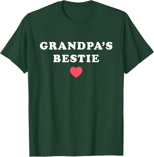 Grandpa's Bestie (with red heart) T-Shirt - T-Shirt | Forest