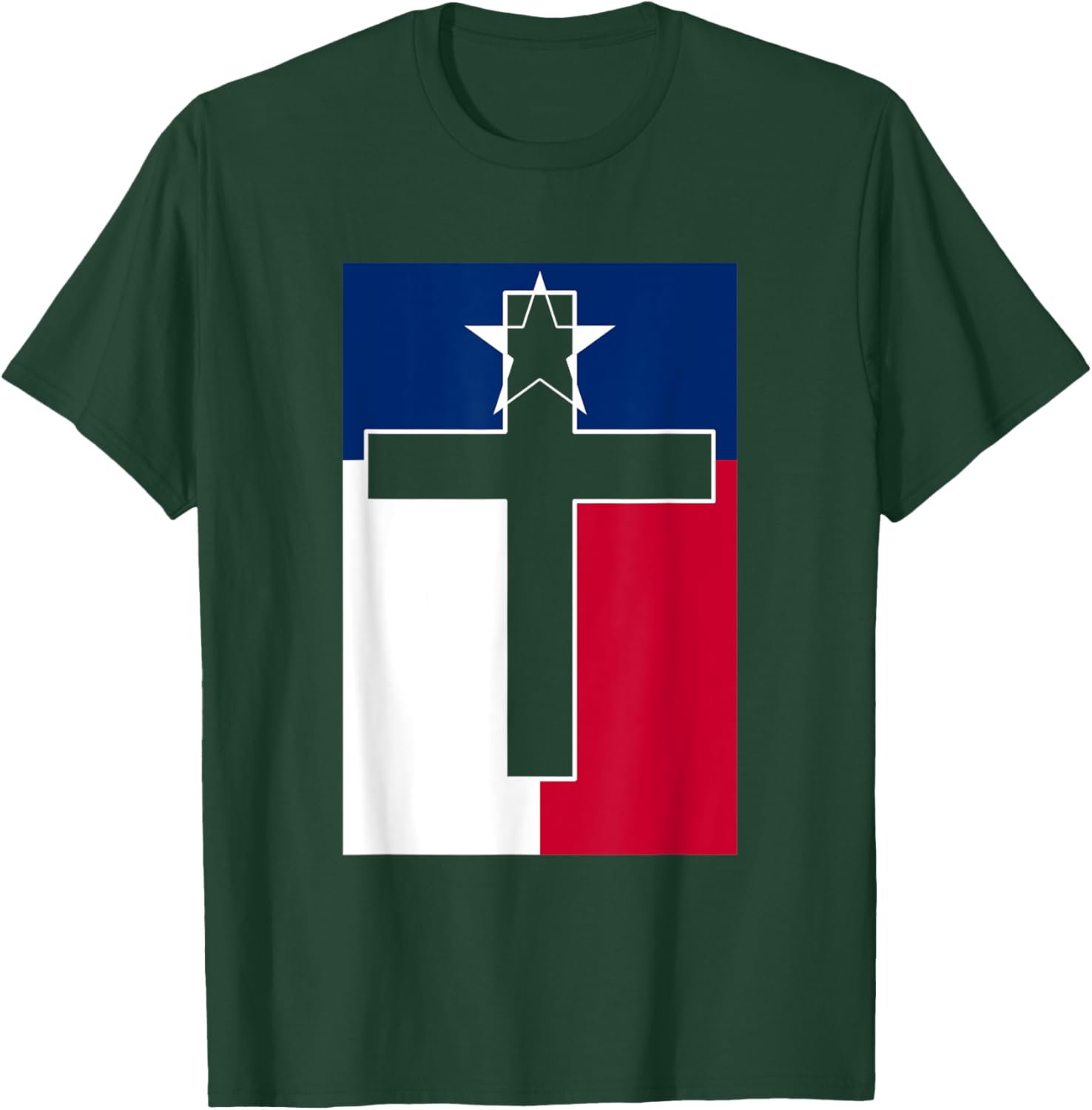 Texas Flag Cross Christian Faith Patriotic T-Shirt - T-Shirt | Forest