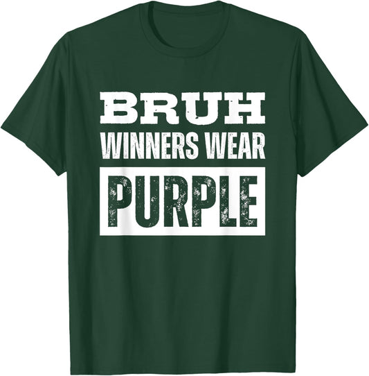 Bruh Winners Wear Purple Vintage Retro T-Shirt - T-Shirt | Forest