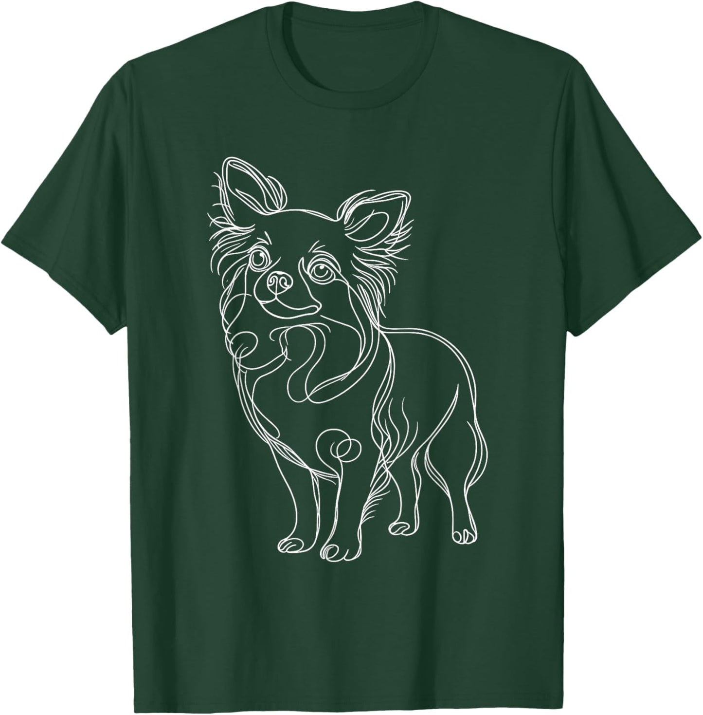 Line Art Chihuahua Dog Chihuahuas Chi T-Shirt - T-Shirt | Forest