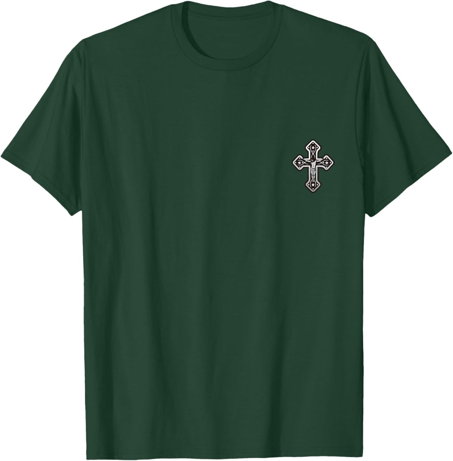 The Tribal Rosario Silver Cross T-Shirt - T-Shirt | Forest
