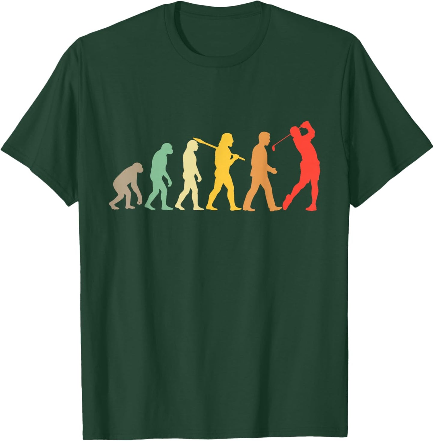 Retro Golf Evolution Funny Golfer T-Shirt - T-Shirt | Forest