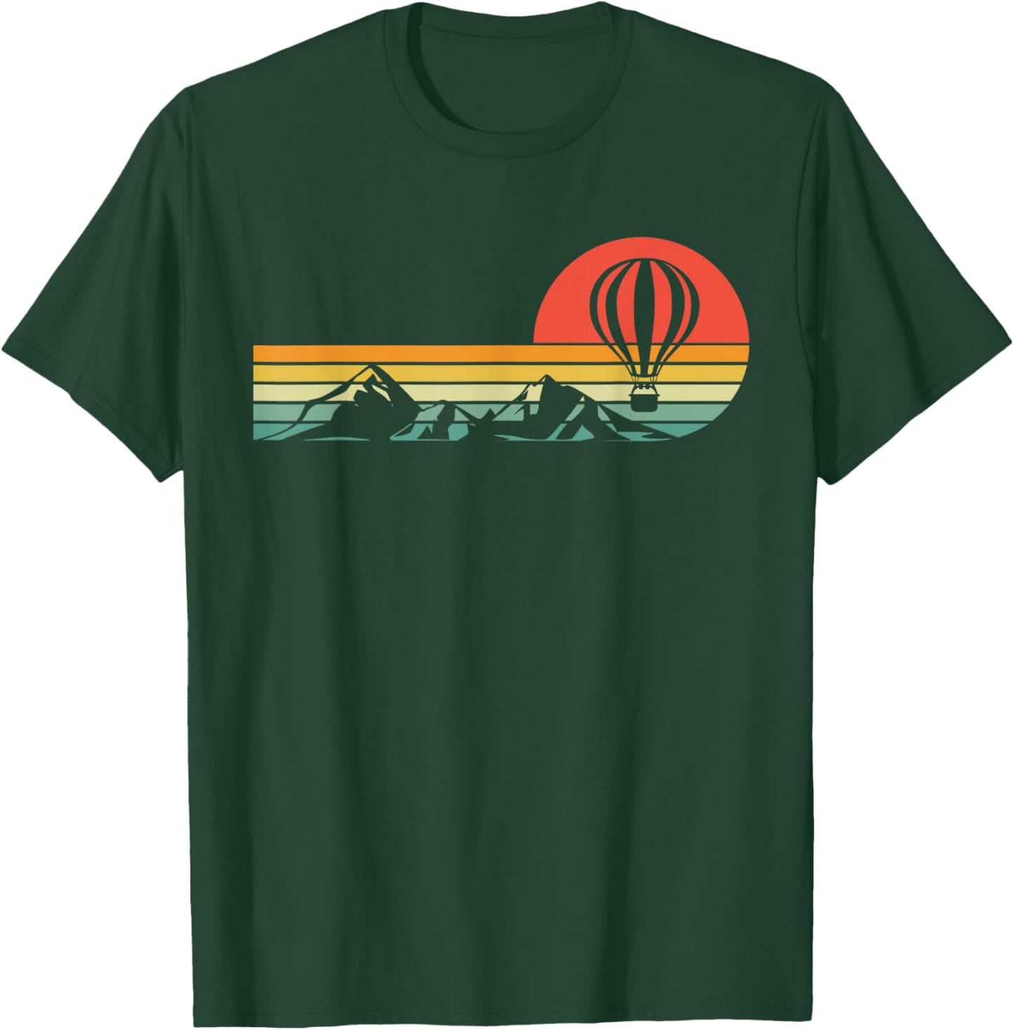 Hot Air Balloon Retro Vintage T-Shirt - T-Shirt | Forest