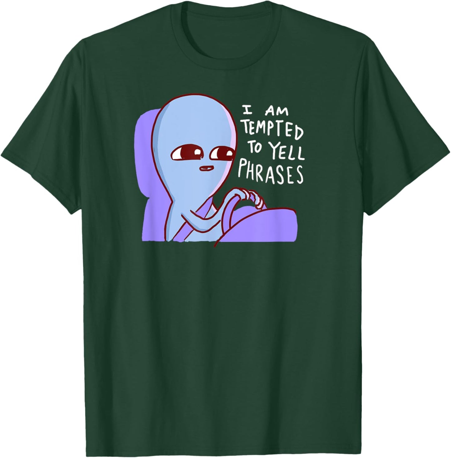 Threadless Nathan W. Pyle I Am Tempted To Yell Graphic T-Shirt - T-Shirt | Forest
