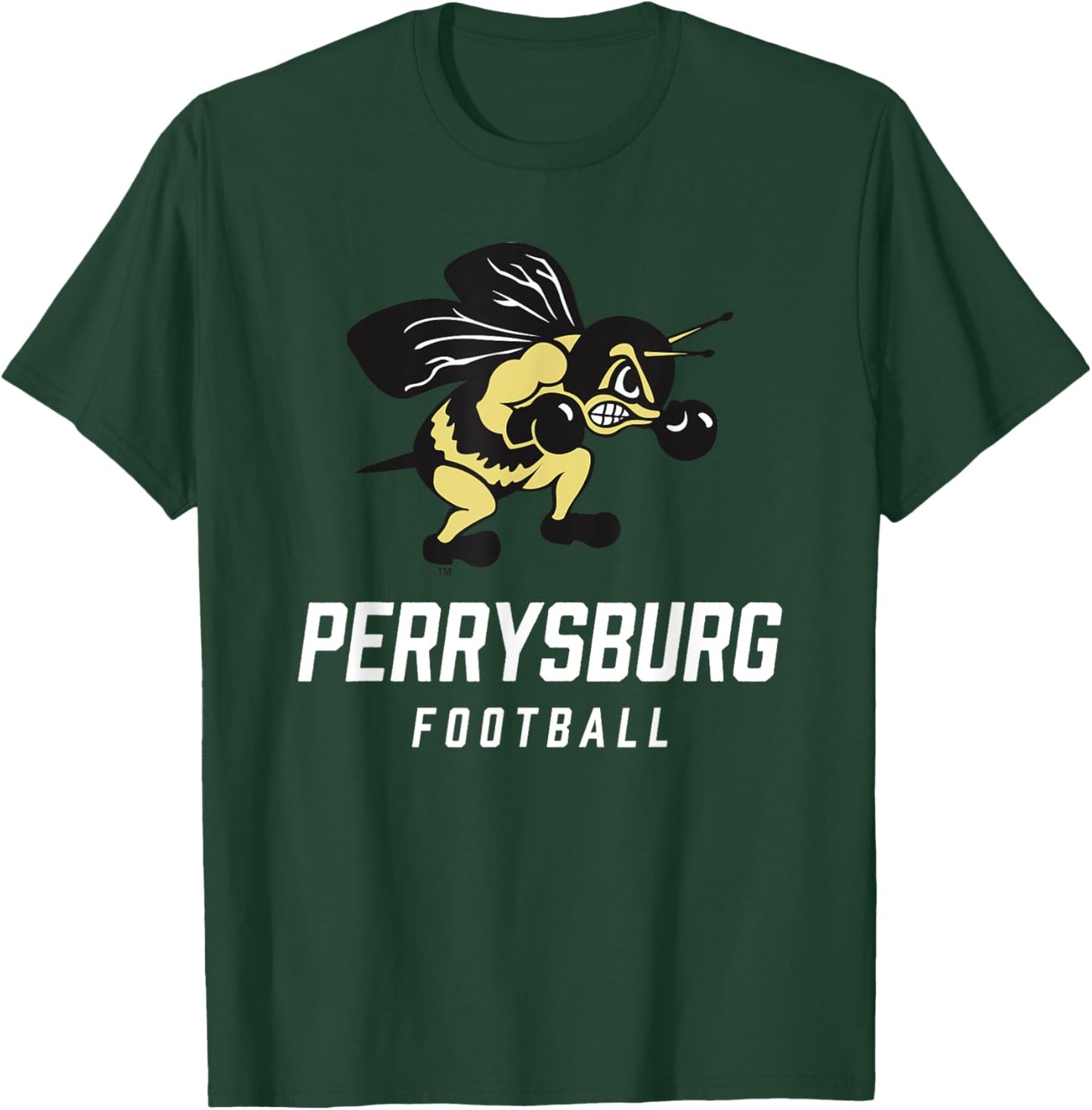 Perrysburg Yellow Jackets Logo Football Team HS T-Shirt - T-Shirt | Forest
