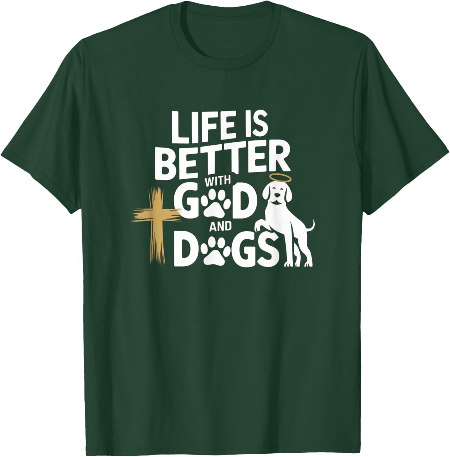 Adults Dog Lovers Spiritual/Religious Classic Fit Black T-Shirt - T-Shirt | Forest