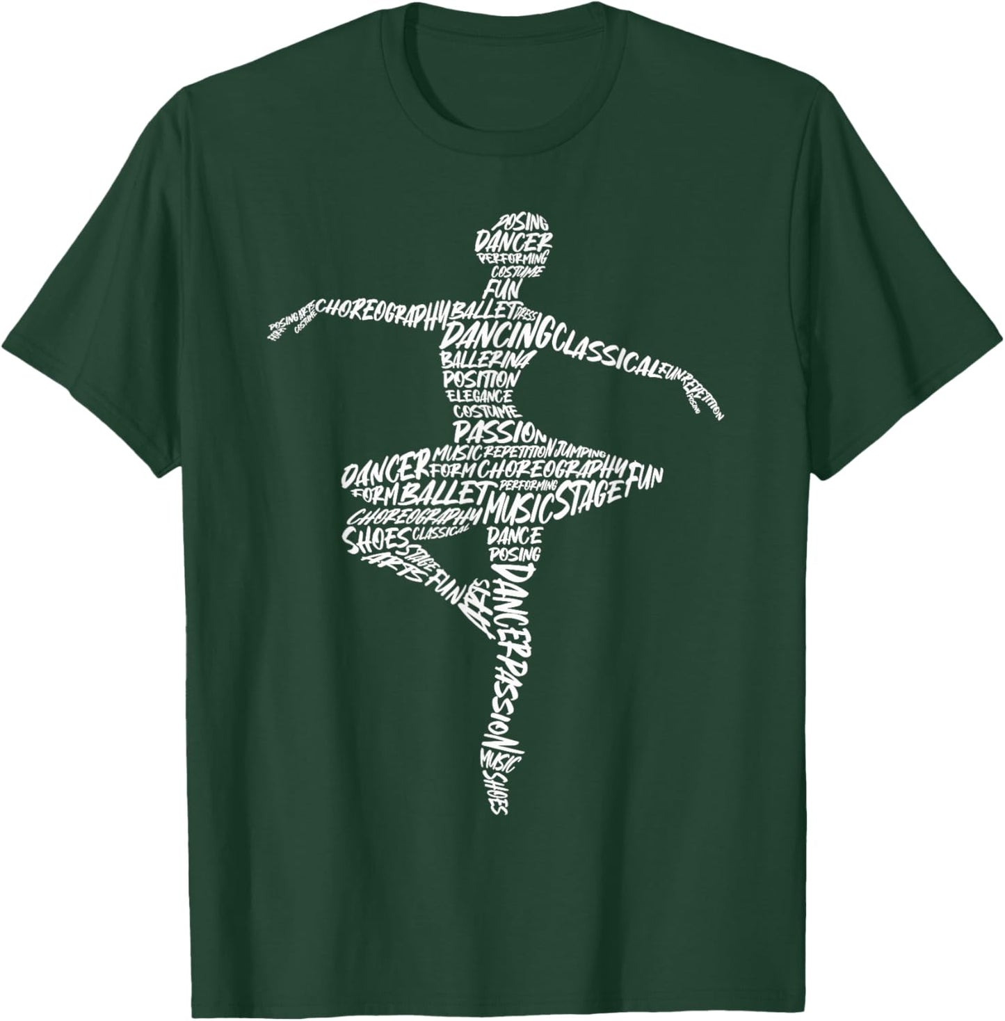 Ballet Ballerinas Typography Women Kids Girls Ballet Dancer T-Shirt - T-Shirt | Forest