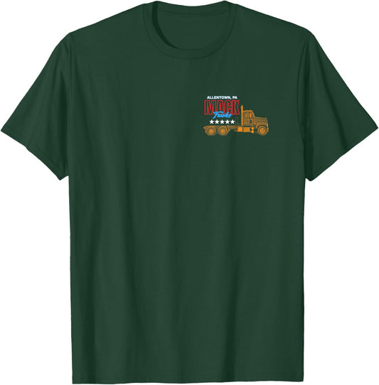 Mack Trucks Front and Back Retro Hauling Logo Trucker T-Shirt - T-Shirt | Forest