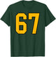 Gold and Black Sports Number 67 Jersey Uniform Player T-Shirt - T-Shirt | Forest