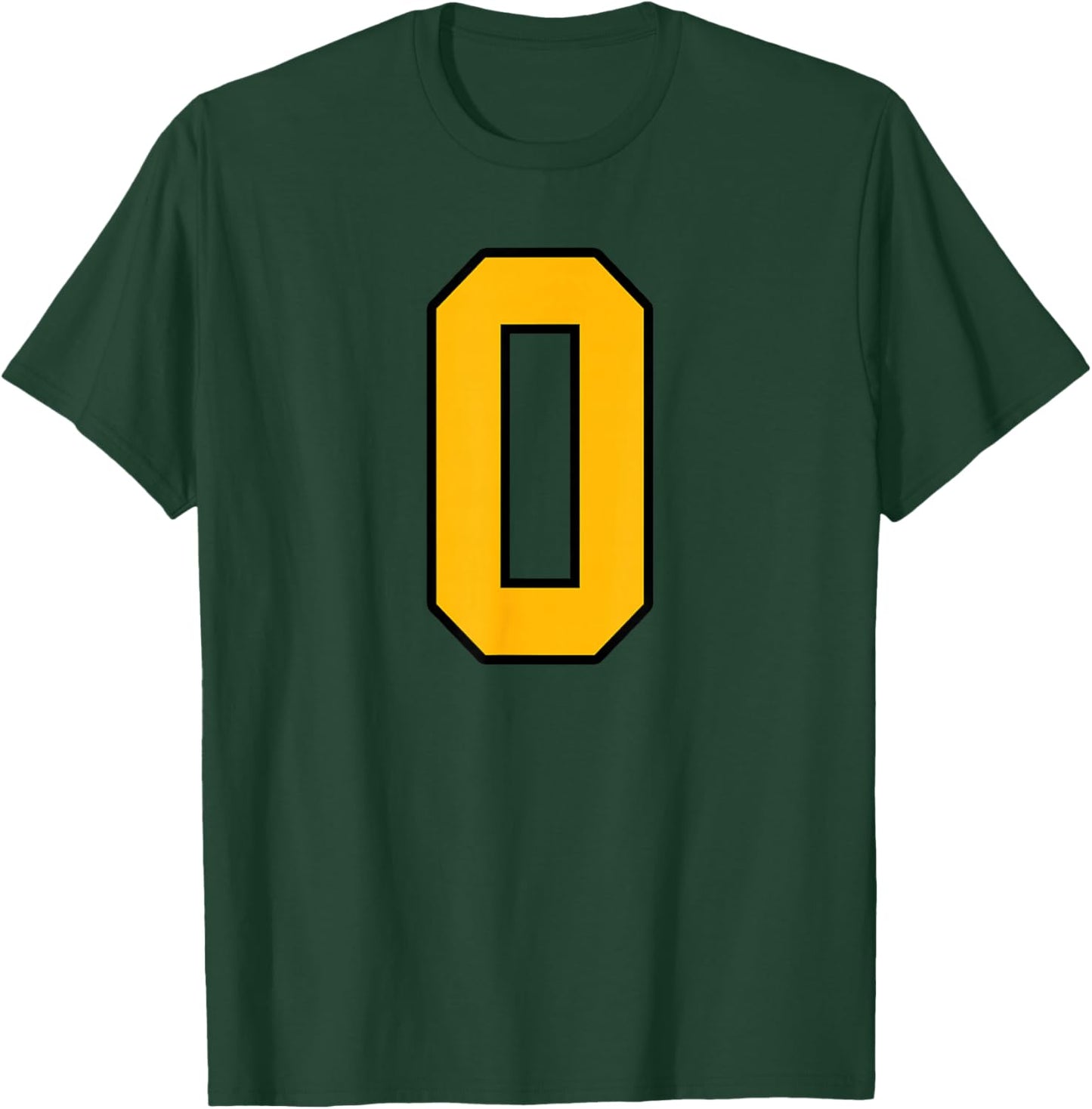 Gold and Black Sports Number 0 Jersey Uniform Player T-Shirt - T-Shirt | Forest