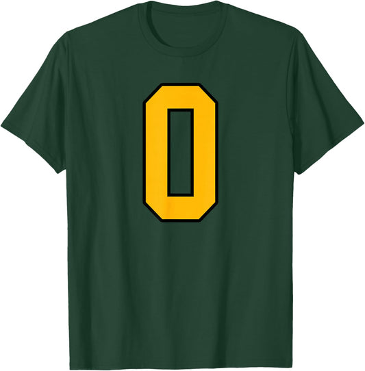 Gold and Black Sports Number 0 Jersey Uniform Player T-Shirt - T-Shirt | Forest
