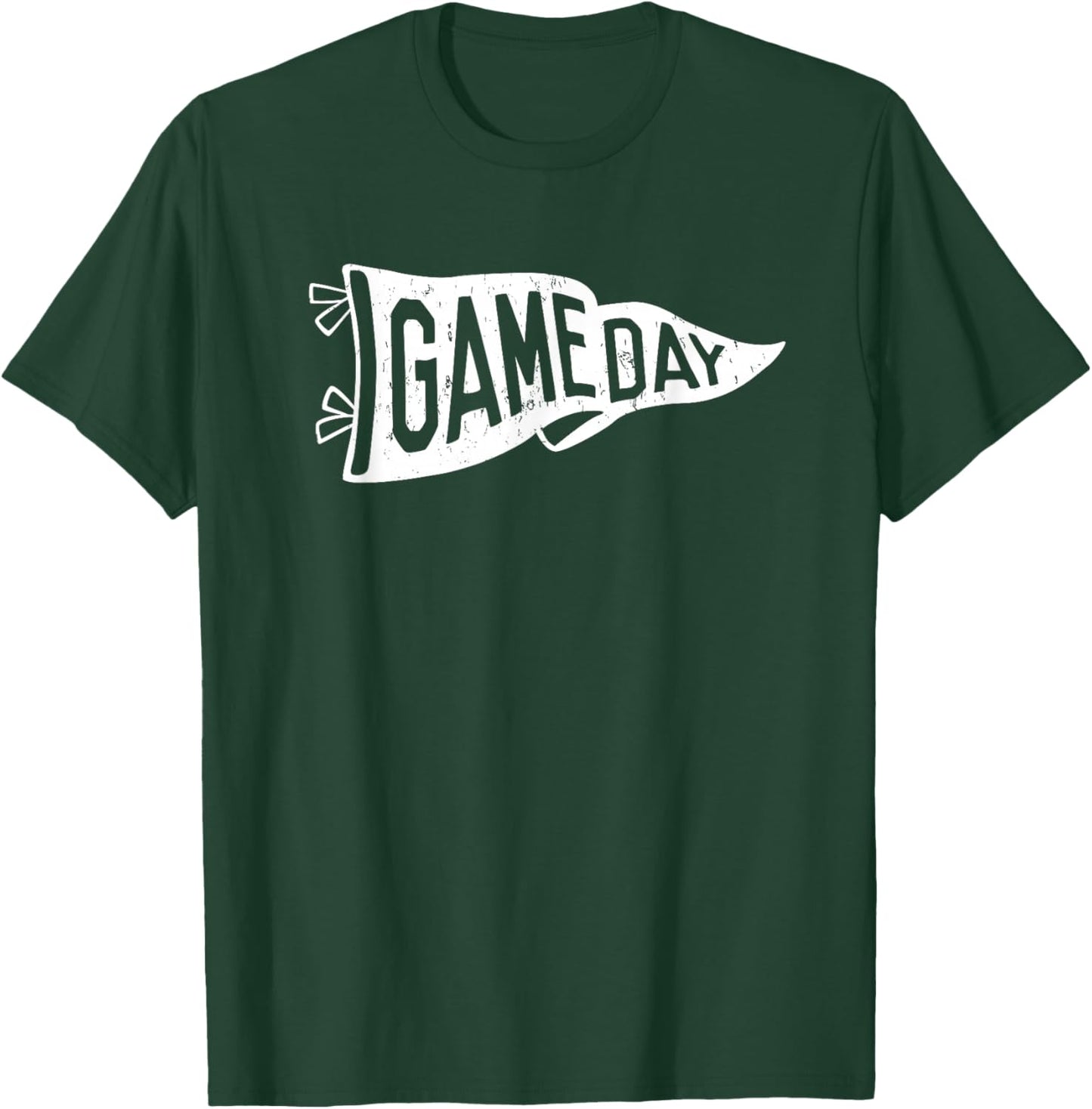 Retro Pennant Flag Game Day Vintage Inspired Football Sport T-Shirt - T-Shirt | Forest