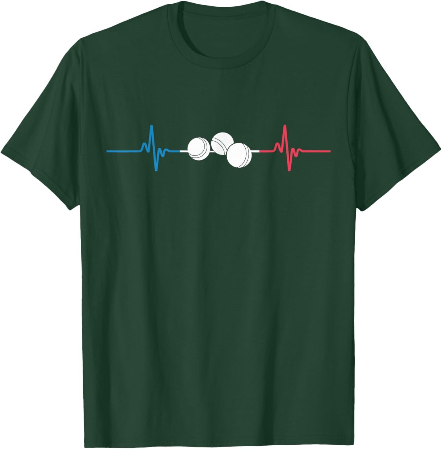 Petanque Cardio Line Humor Gift Ball De Petanque T-Shirt - T-Shirt | Forest