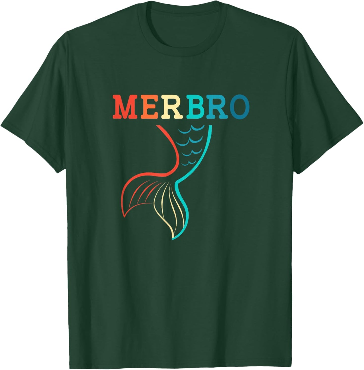 Retro Merman Lover Merbro Mermaid Brother T-Shirt - T-Shirt | Forest