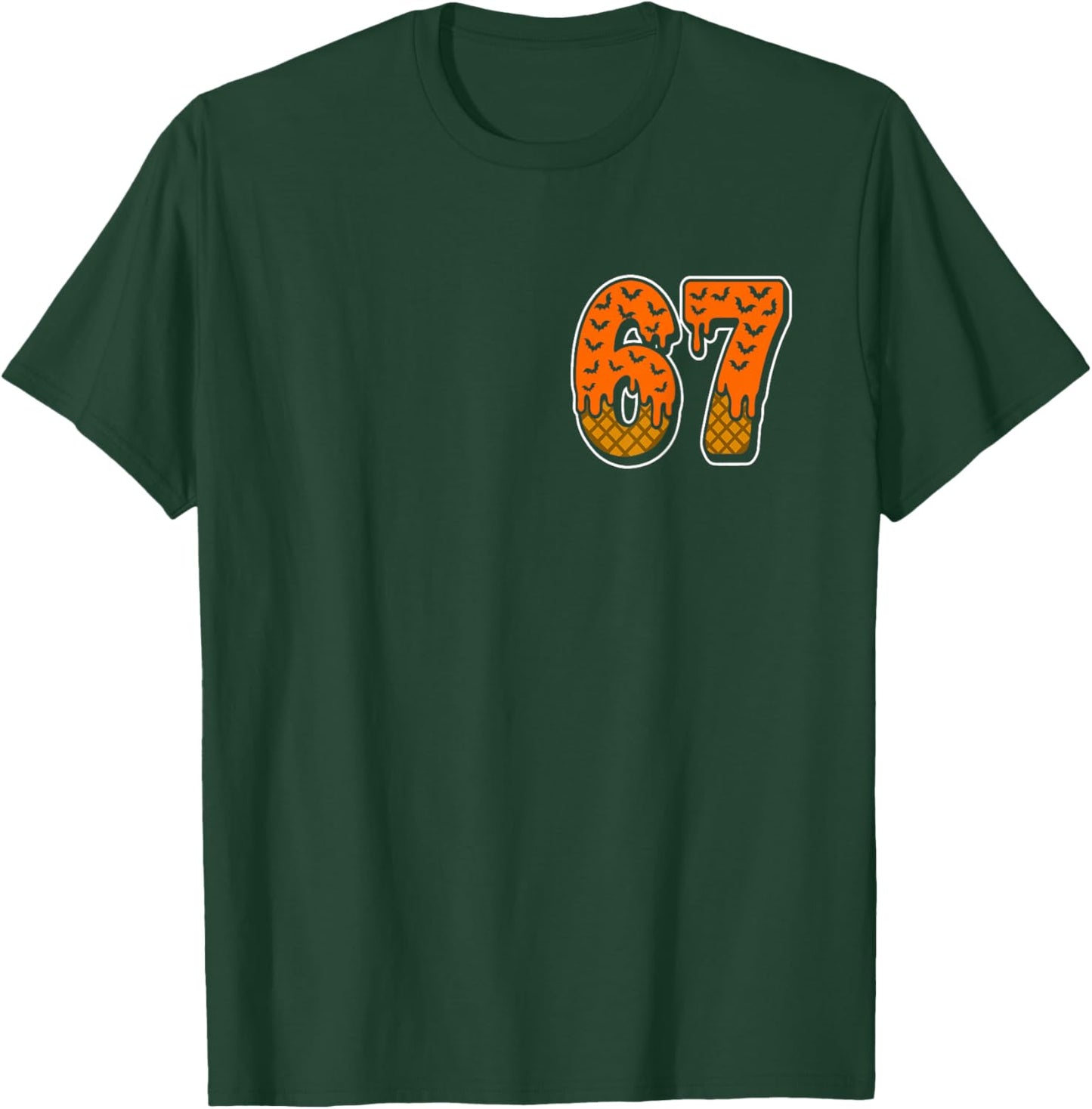 Six Seven Halloween Funny 67 Meme Ice Cream Pumpkin T-Shirt - T-Shirt | Forest