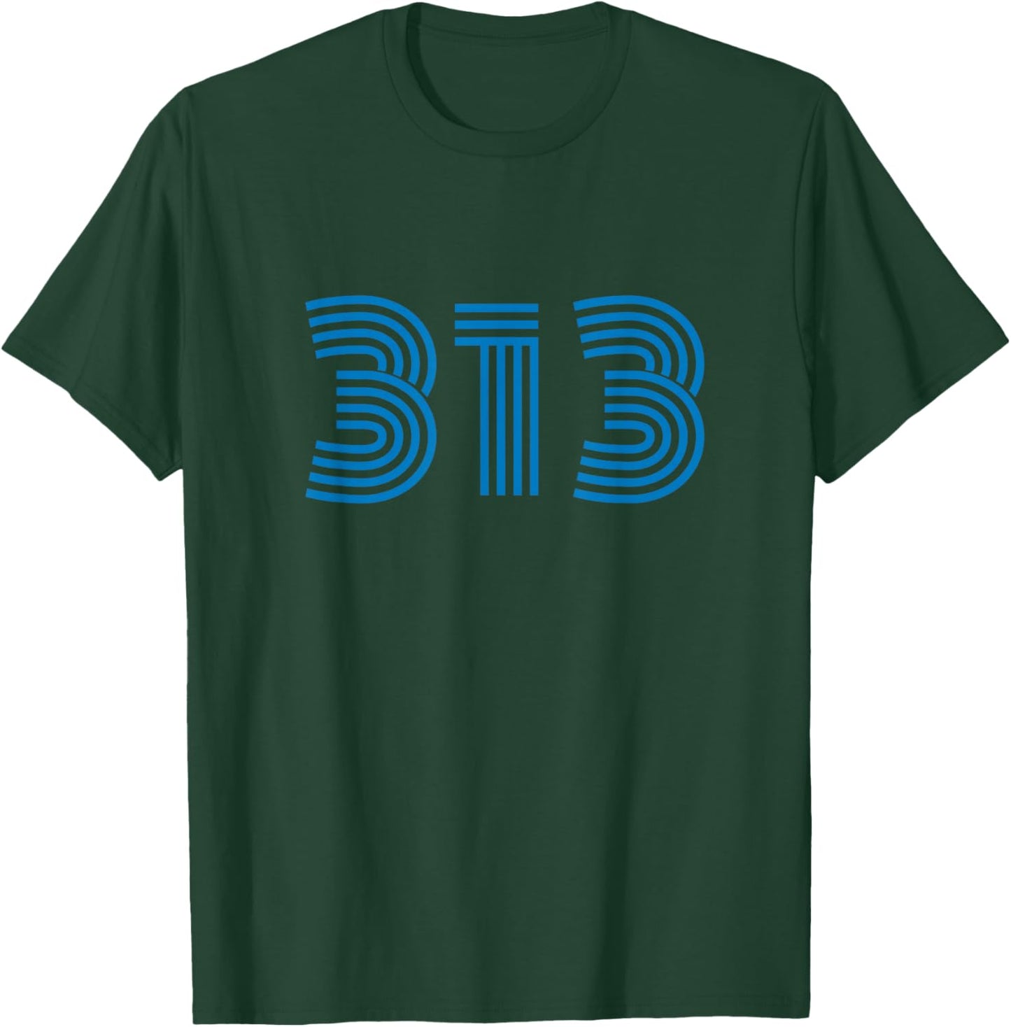 Detroit 313 Area Code Retro T-Shirt - T-Shirt | Forest