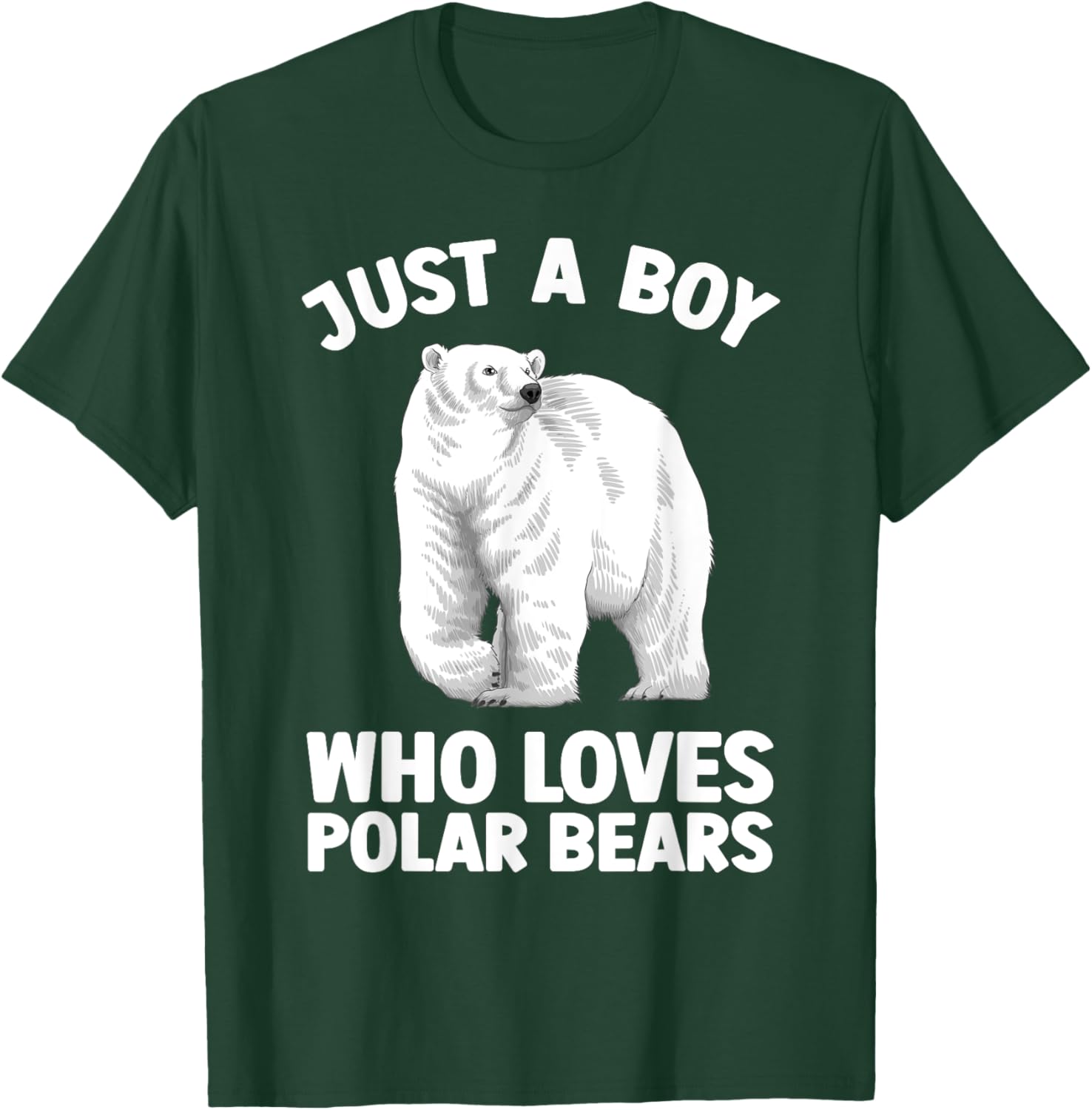 Cute Polar Bear Design Boys Arctic Polar Bear Lover T-Shirt - T-Shirt | Forest