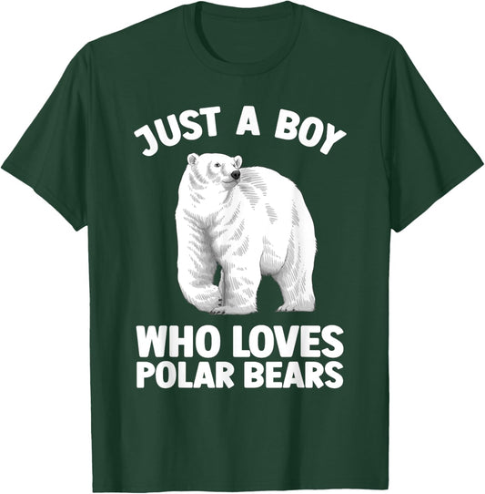 Cute Polar Bear Design Boys Arctic Polar Bear Lover T-Shirt - T-Shirt | Forest