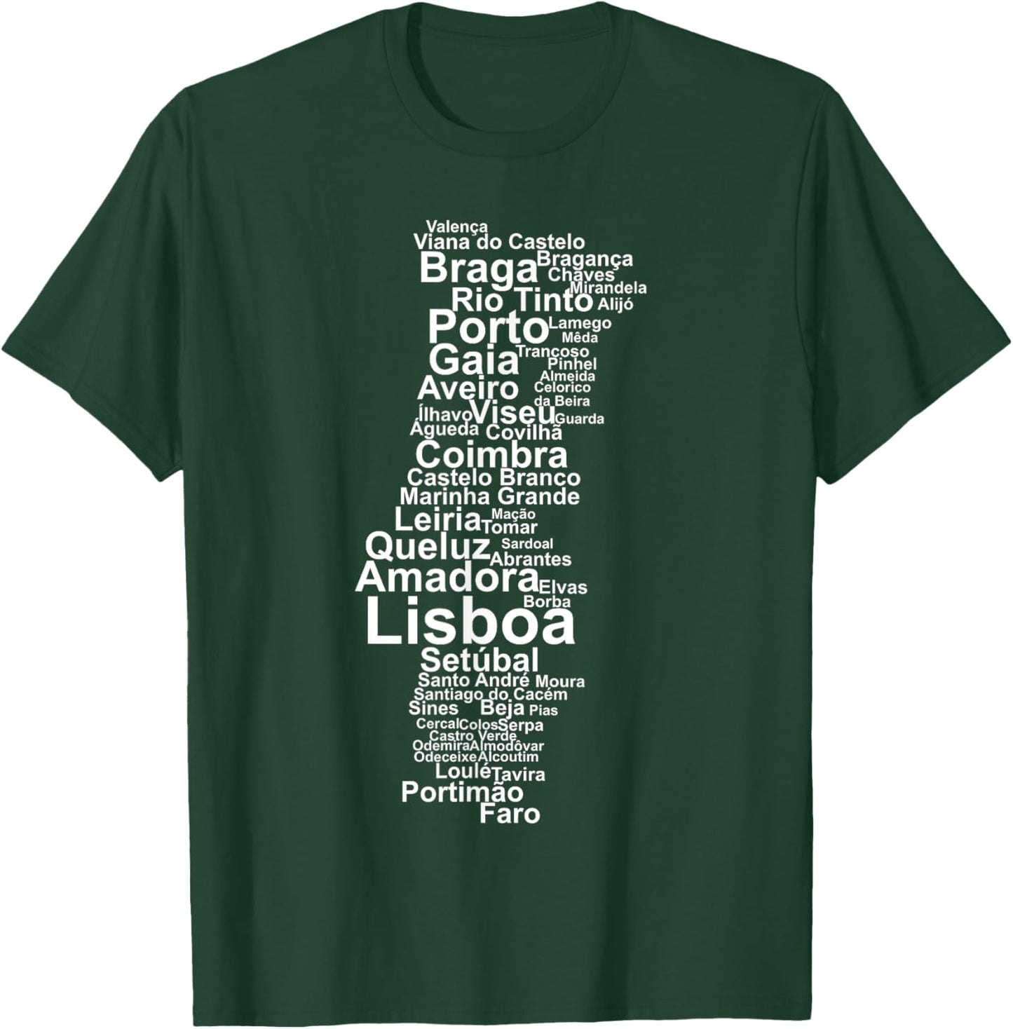 Portugal Outline, Portugal Towns, Portugal Travel, Portugal T-Shirt - T-Shirt | Forest
