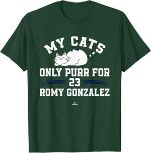 Cat Lovers for Romy Gonzalez Boston Baseball MLBPA Men Women Kids T-Shirt - T-Shirt | Forest