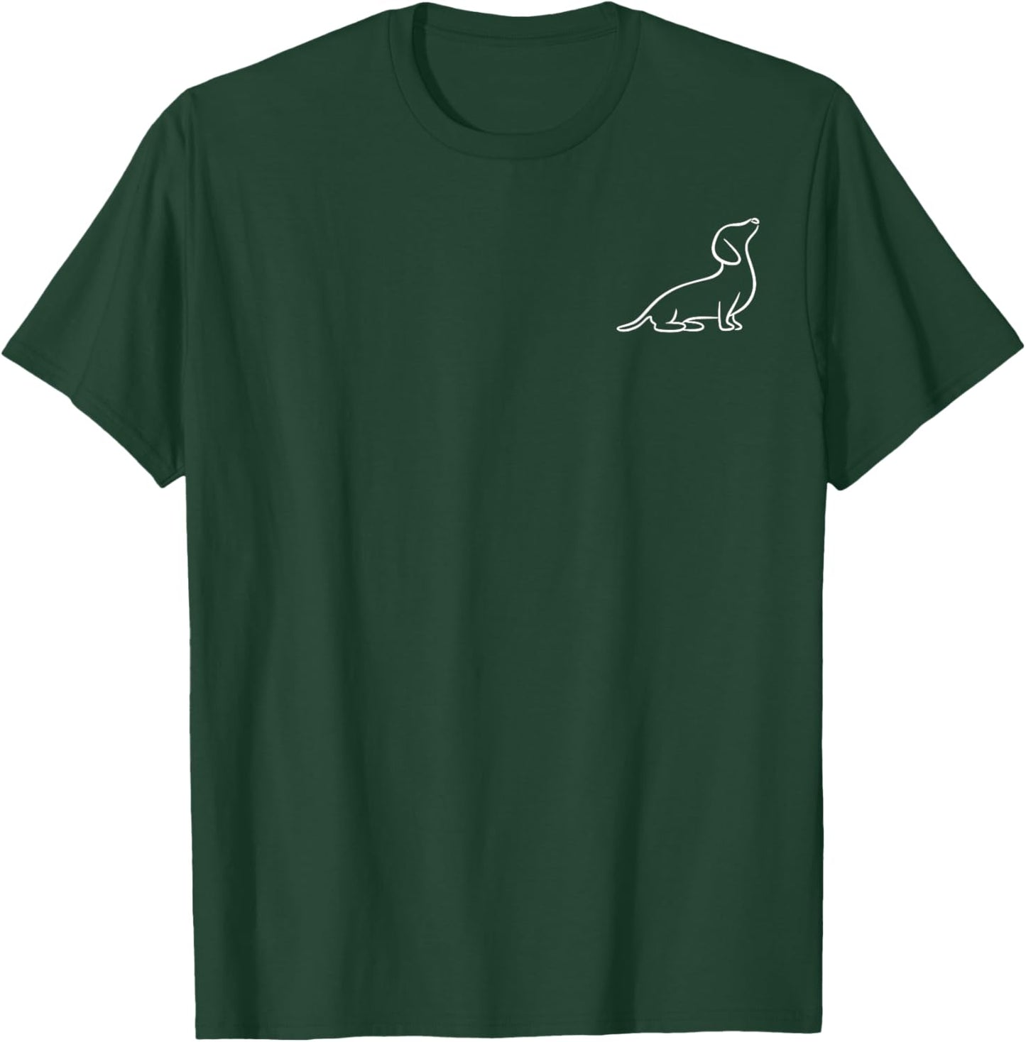 Dachshund Line Art Cute Doxie Wiener Dog for Woman Kids T-Shirt - T-Shirt | Forest