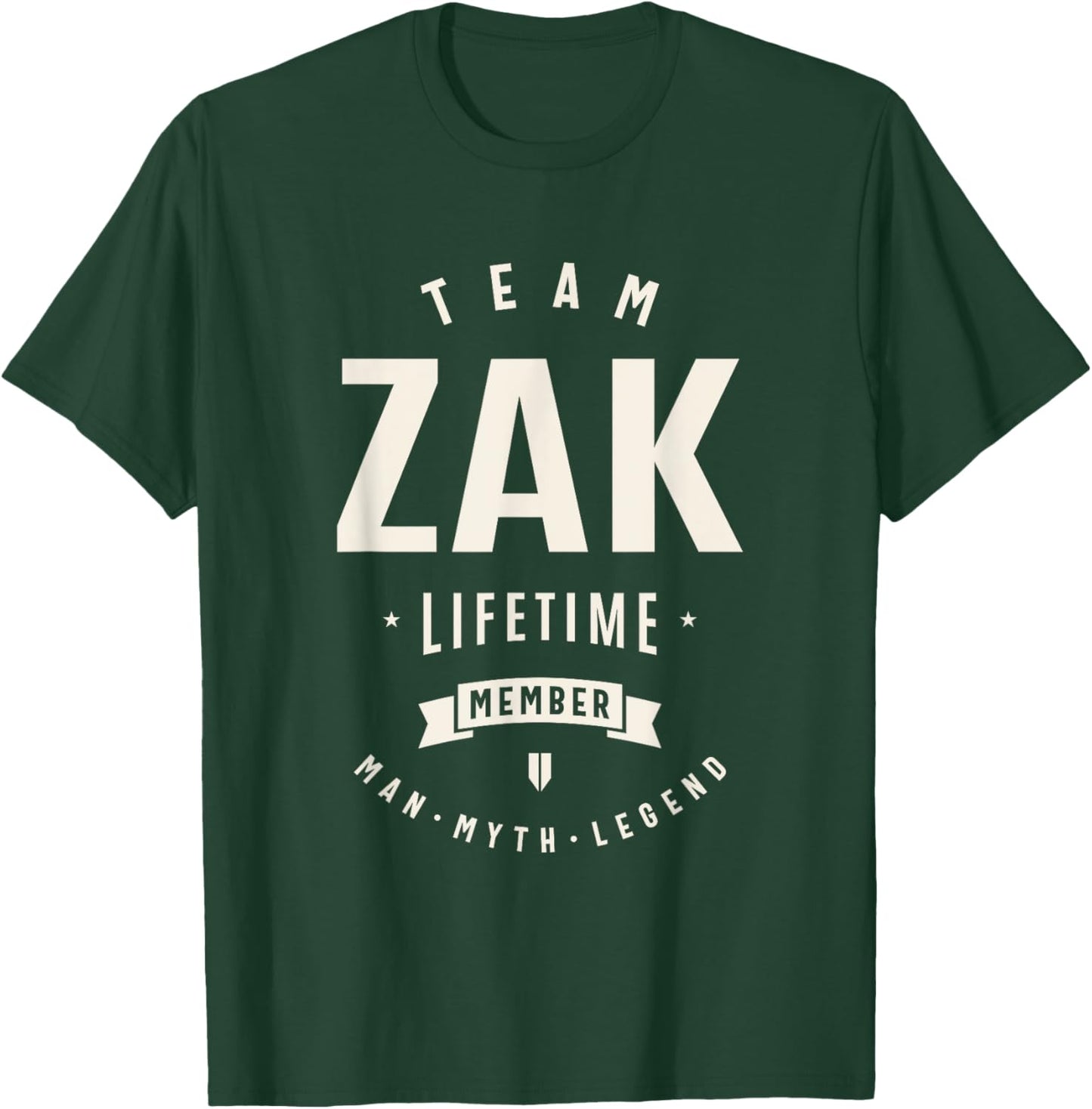 Team Zak Lifetime Member Funny Name Zak T-Shirt - T-Shirt | Forest