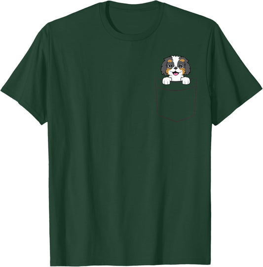 Bernedoodle Dog In A Pocket Cute Pocket Bernedoodle T-Shirt - T-Shirt | Forest