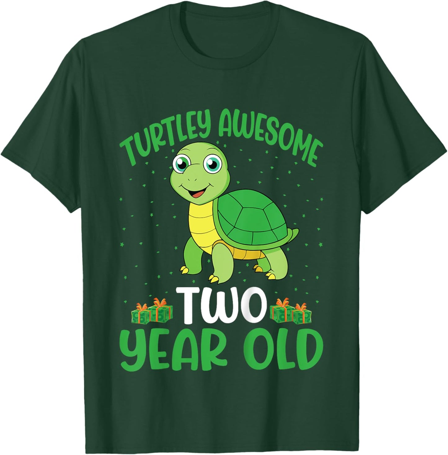 Kids Turtley Awesome Two Year Old Cute Turtle 2nd Birthday Kids T-Shirt - T-Shirt | Forest