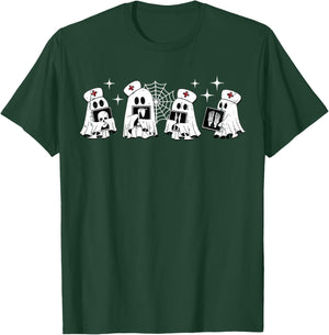 Funny Radiology Ghost Boo Crew Skeleton X-ray Bones RAD Tech T-Shirt - T-Shirt | Forest