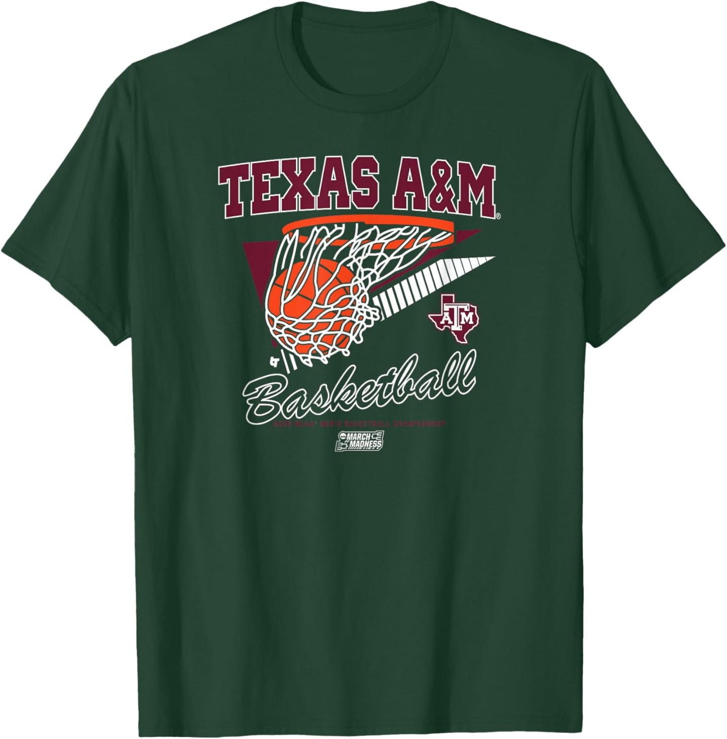 Texas A&M Aggies Basketball: 2025 March Madness NCAA T-Shirt - T-Shirt | Forest