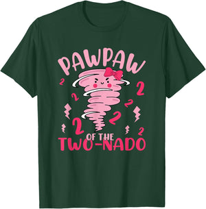 Pawpaw of The Two-nado Tornado Theme 2nd Birthday Party T-Shirt - T-Shirt | Forest