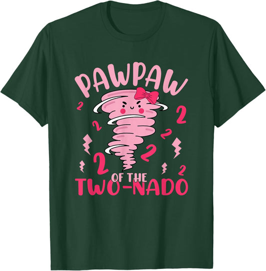 Pawpaw of The Two-nado Tornado Theme 2nd Birthday Party T-Shirt - T-Shirt | Forest