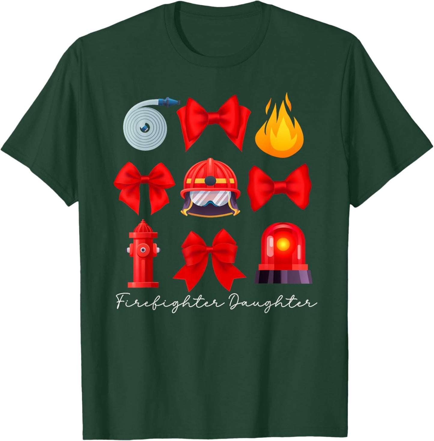 Firefighter Daughter Coquette Fire Daughter Fireman Daughter T-Shirt - T-Shirt | Forest