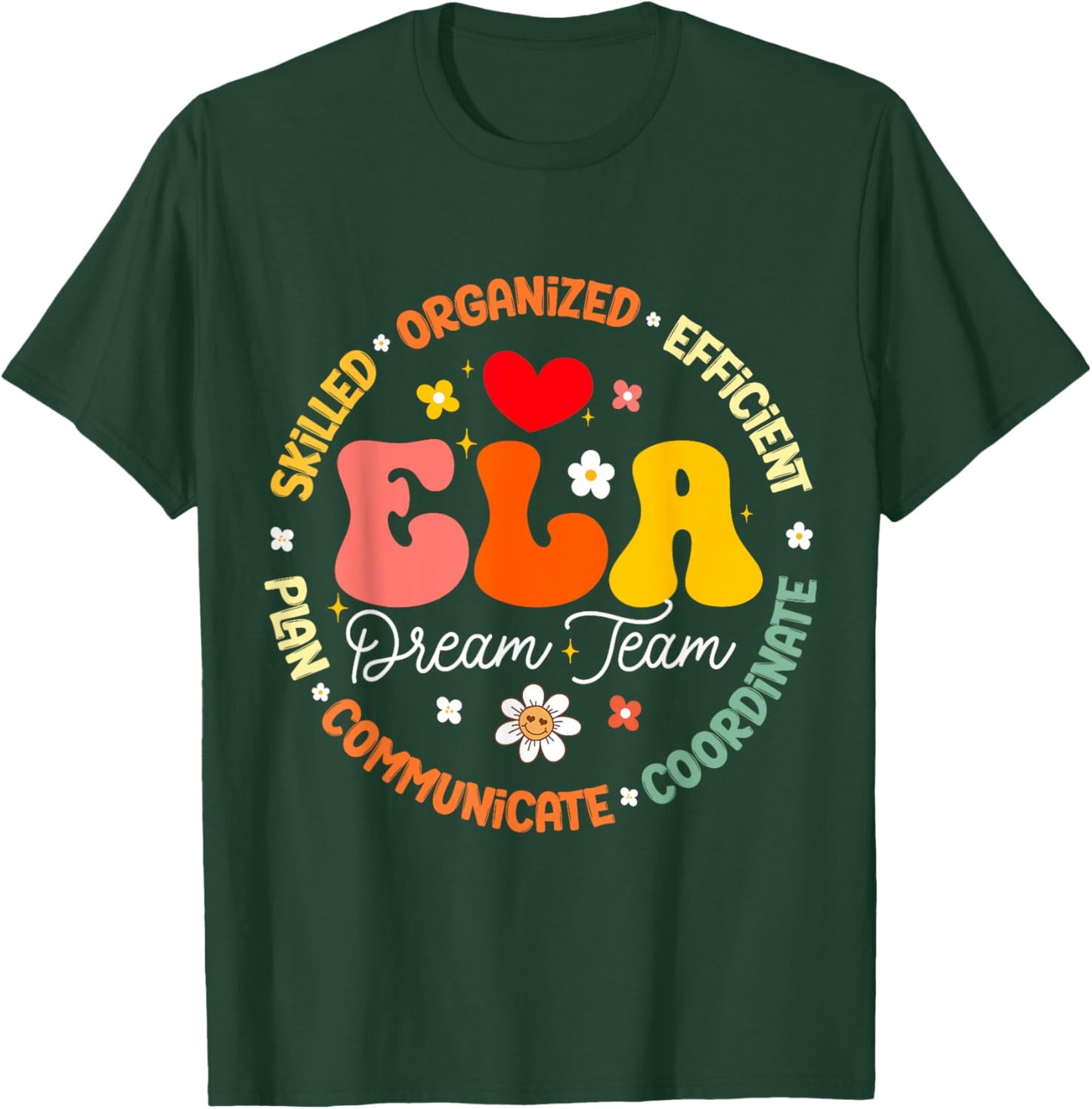 ELA Dream Team Specialist Teacher English Language Arts Women Kids T-Shirt - T-Shirt | Forest