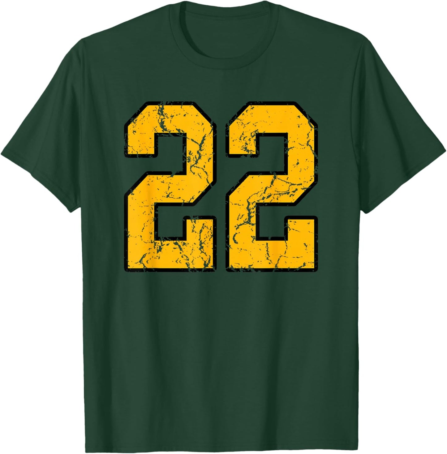 Gold and Black Sports Number 22 Jersey Uniform Player T-Shirt - T-Shirt | Forest