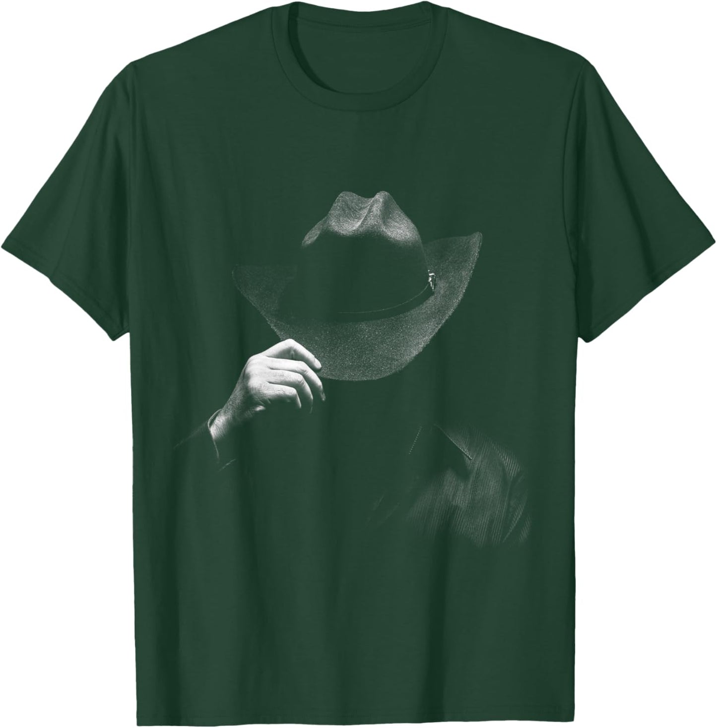 Mystery Rodeo Cowboy in Shadow - Timeless Western Charm T-Shirt - T-Shirt | Forest