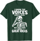 I Know The Voices Aren’t Real Funny Skeleton Humor Graphic T-Shirt - T-Shirt | Forest