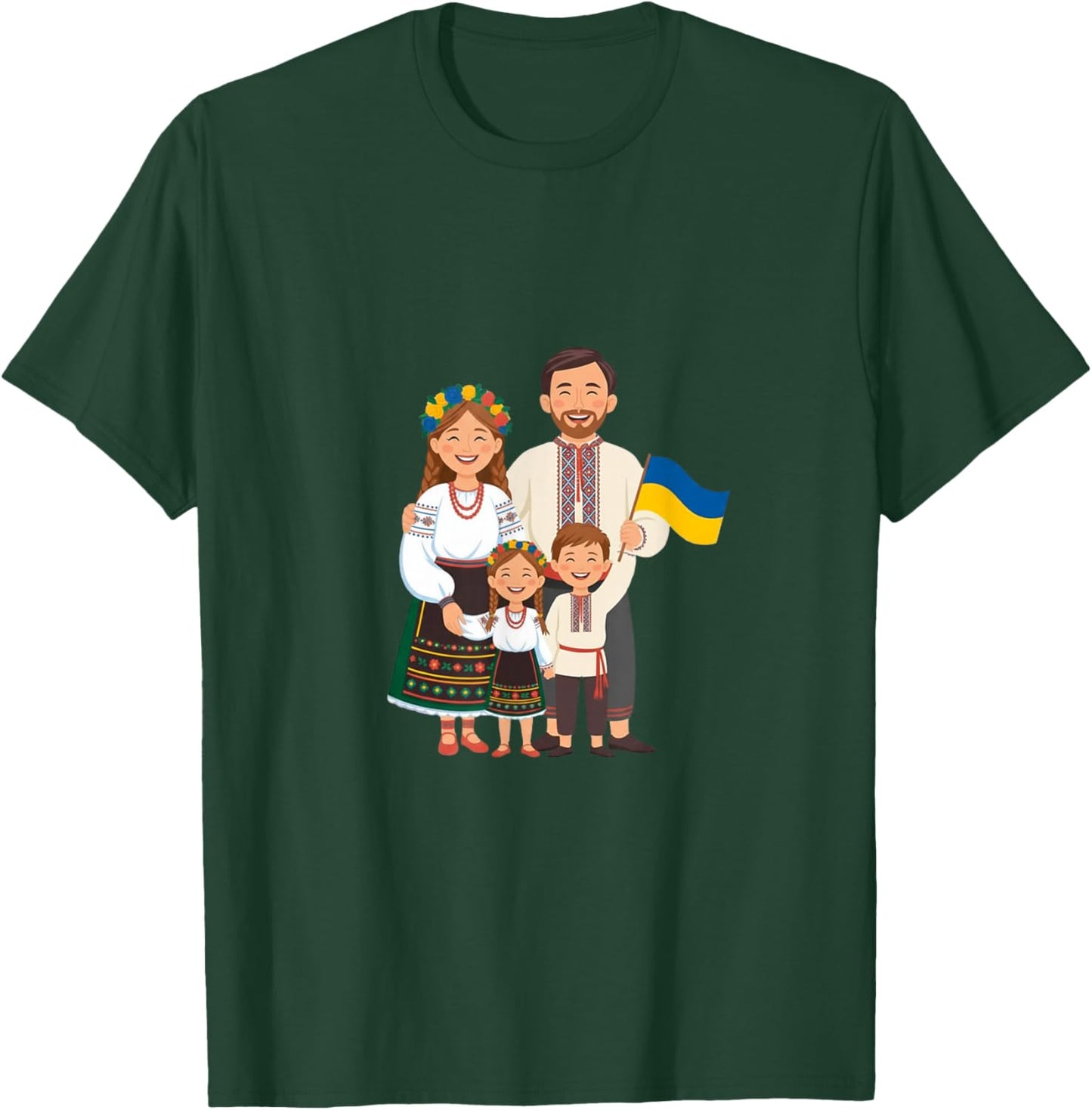Ukrainian Family Pride Folk Costume Heritage Roots Gift T-Shirt - T-Shirt | Forest