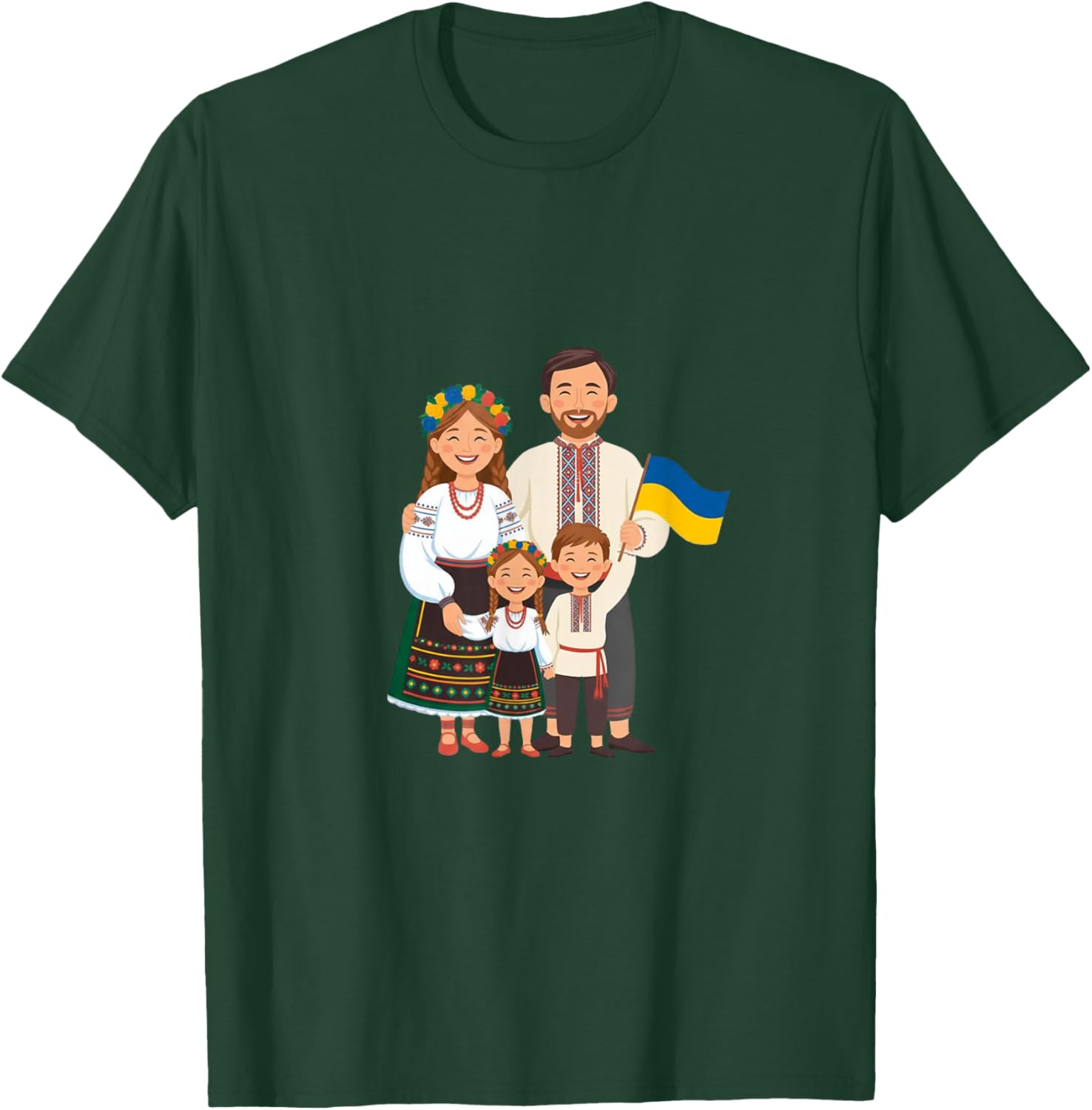 Ukrainian Family Pride Folk Costume Heritage Roots Gift T-Shirt - T-Shirt | Forest