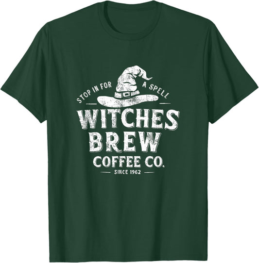 Witches Brew Vintage Coffee Halloween Coffee Costume T-Shirt - T-Shirt | Forest