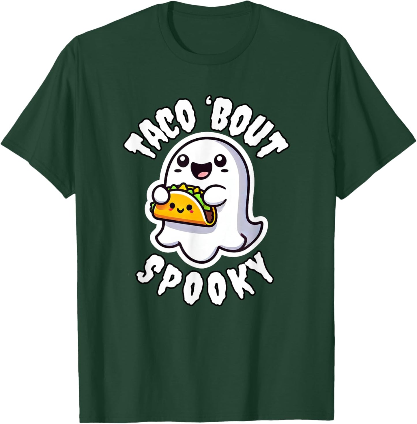 Taco' Bout Spooky Cute Ghost Holding a Taco Halloween Kids T-Shirt - T-Shirt | Forest