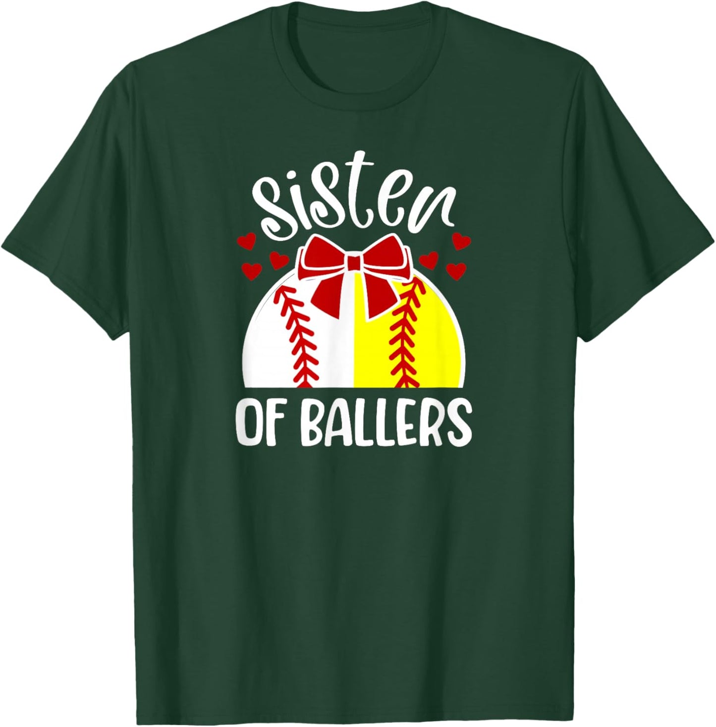 Sister Of Ballers Softball Baseball Sister T-Shirt - T-Shirt | Forest